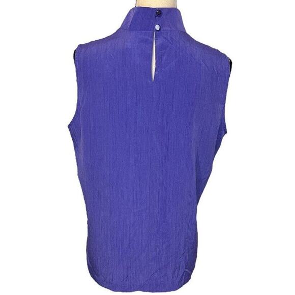 Vtg SG Sport Collection Womens Top Sz M Purple Sleeveless Keyhole Back Blouse - Picture 4 of 6